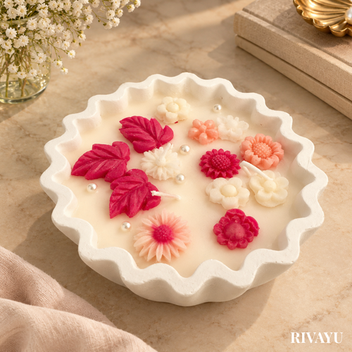 Blooming Petals Floral Bowl Candle